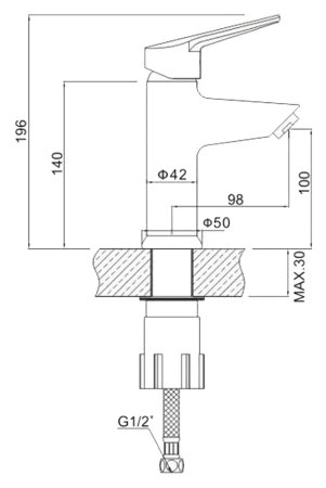 Смеситель Zorg Inox Premio-U для раковины 