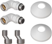 Комплект подключения для полотенцесушителя Point PN93412W 3/4 х 1/2 ГШ со сгоном, белый