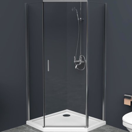 Душевой уголок BelBagno Uno 80х80 UNO-195-P-1-80-C-Cr профиль Хром стекло прозрачное 