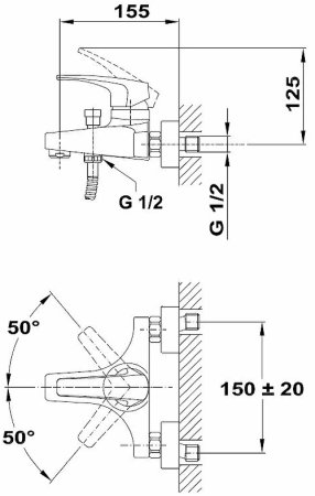 Смеситель для ванны Teka Deia 401216200 Хром 