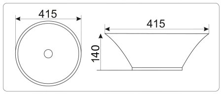 Раковина CeramaLux 9381 накладная 