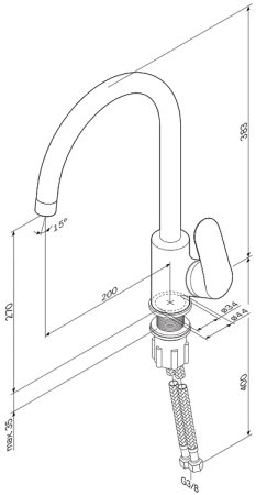 Смеситель для кухни AM.PM Like F8007100 Хром 