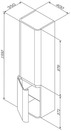 Шкаф пенал AM.PM Sensation 40 R M30CHR0406WG подвесной Белый глянцевый 