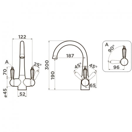 Смеситель для кухонной мойки Omoikiri Okinawa 2-G 