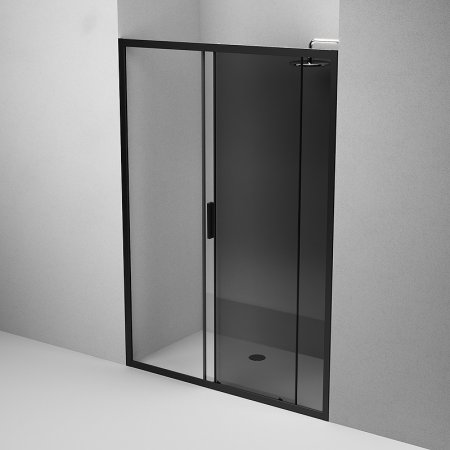 Душевая дверь AM.PM Gem 140 W90G-140-1-195BG профиль Черный матовый стекло тонированное-прозрачное 