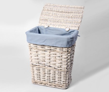 Корзина для белья WasserKRAFT Lippe WB-450-M белая, средняя 