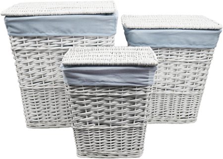 Корзина для белья WasserKRAFT Lippe WB-450-M белая, средняя 
