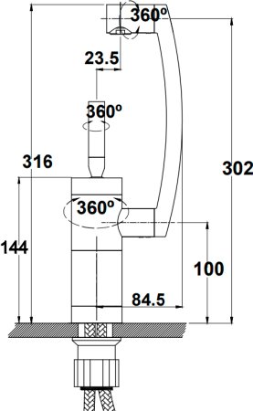Смеситель для кухни Kaiser Merkur 27033 Хром 