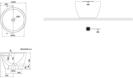 Раковина-чаша Scarabeo Matty 46 8055 Белая 