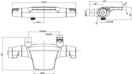 Термостат для ванны и душа ESKO Mikros (T5054) 
