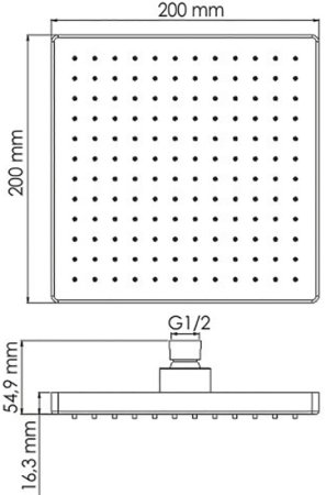 Верхний душ WasserKRAFT Exter A140 Светлая бронза 