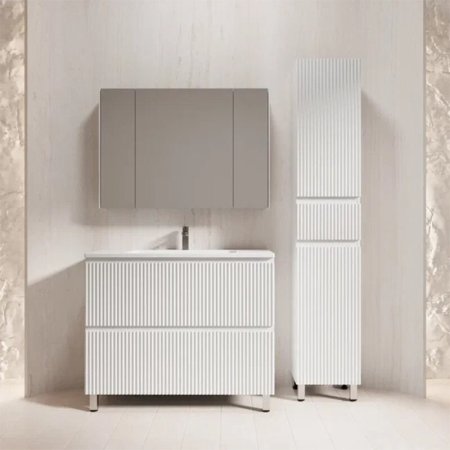 Тумба Style Line Марокко 100 напольная, с раковиной  СОУЛ 1000*480, белый матовый 