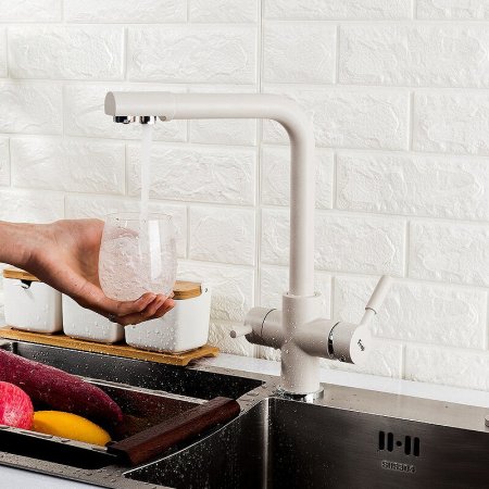 Смеситель для кухни Frap H52 F4352-24 Молочный 