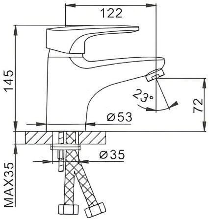 Смеситель для раковины Frap H68 F1068 Хром 