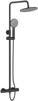 Душевая система WellWant by Agger Nero WWDS0W4428125B с термостатом Черная Душевая система WellWant by Agger Nero WWDS0W4428125B с термостатом Черная