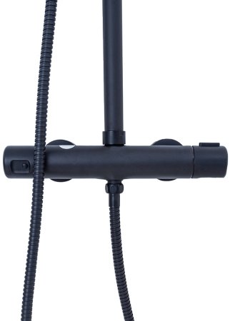 Душевая система WellWant by Agger Nero WWDS0W4428125B с термостатом Черная 