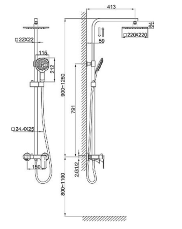 Душевая система D&K Berlin Humboldt DA1433712A02 зеленый 