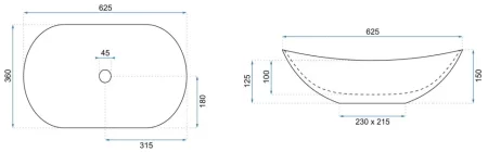 Раковина 62,5х36 см Rea Royal REA-U8010 