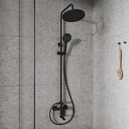 Душевая система Milardo Rora RORBL4FM06 Черная матовая 