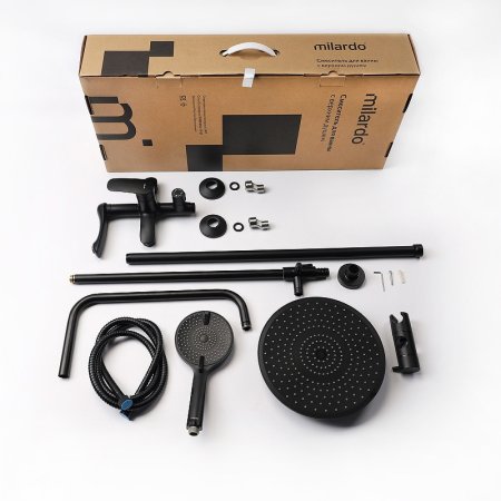 Душевая система Milardo Rora RORBL4FM06 Черная матовая 