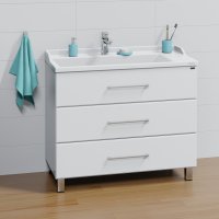 Тумба Санта Омега 100 напольная с умывальником Сириус 100