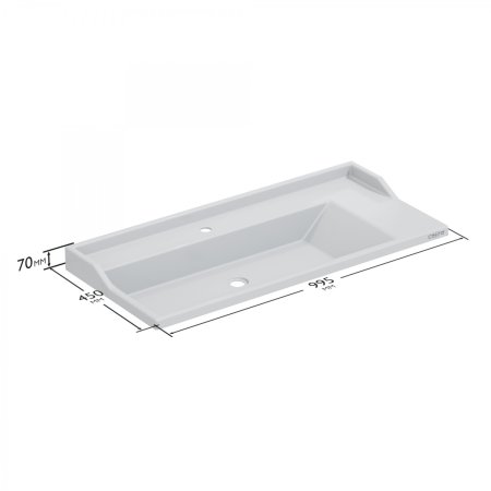 Тумба Санта Омега 100 напольная с умывальником Сириус 100 