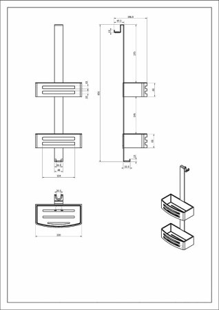 Полка Black&White Swan SN-5564 5564sn0 Хром 