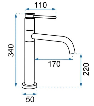 Смеситель для раковины без донного клапана Rea Lugano REA-B5001 