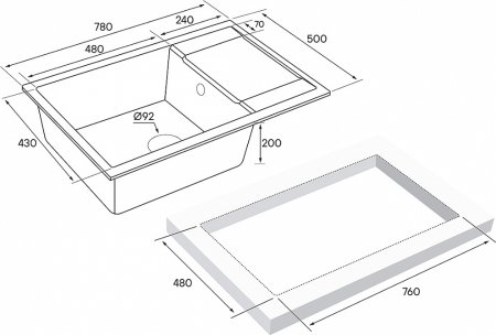 Мойка кухонная Paulmark PM317850-WH белая 
