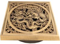 Решетка для трапа Bronze de Luxe Дракон 10x10 21986 Бронза