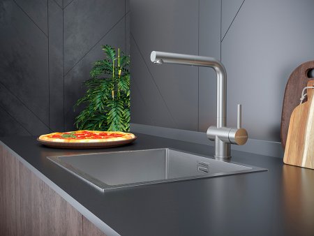 Смеситель Paulmark Dosse Do214418-SS для кухонной мойки 