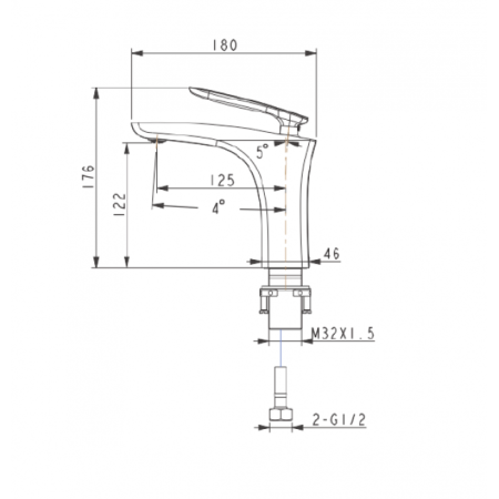 Смеситель для раковины Landberg LB-5401 Хром / Белый 