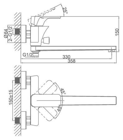 Смеситель D&K Berlin Kunste DA1433313 универсальный 
