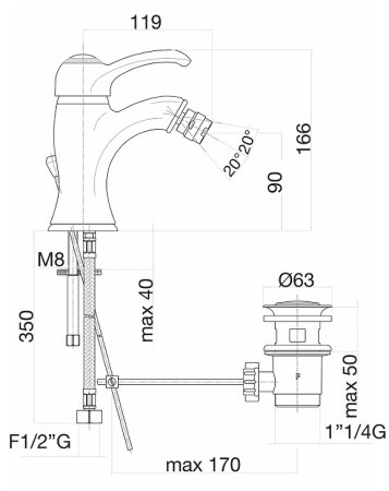 Смеситель для биде Fiore Jafar 47OO5321 Золото 