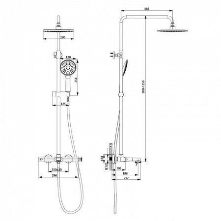 Душевая система IDDIS Uniterm UNISBBTi06 Хром 