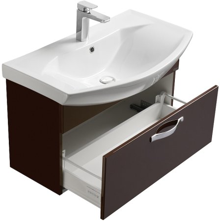 Тумба под раковину Aquaton Ария 80 1A141701AA430 подвесная Темно-коричневая 