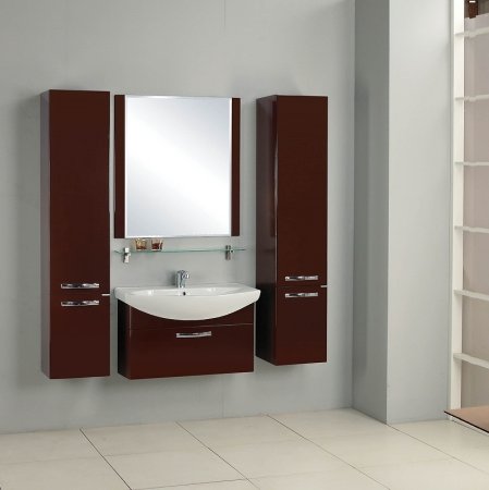 Тумба под раковину Aquaton Ария 80 1A141701AA430 подвесная Темно-коричневая 