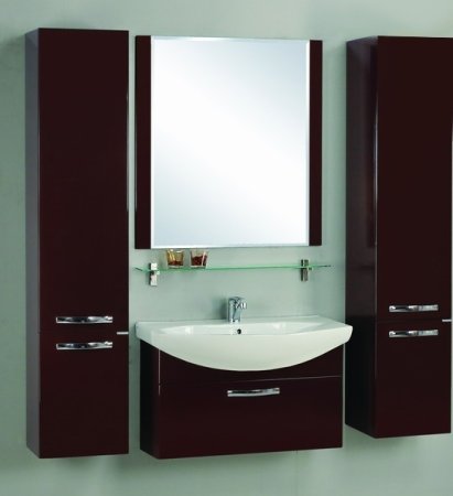 Тумба под раковину Aquaton Ария 80 1A141701AA430 подвесная Темно-коричневая 