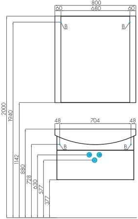 Тумба под раковину Aquaton Ария 80 1A141701AA430 подвесная Темно-коричневая 
