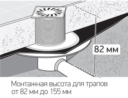 Душевой трап Paini 425XL с решеткой Хром 