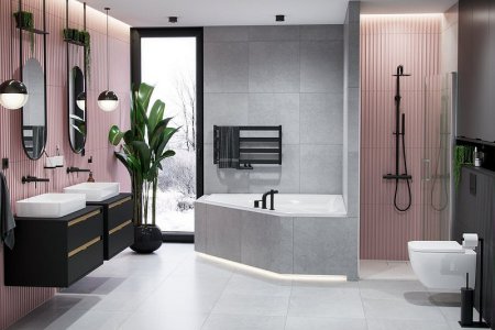 Душевая система Excellent Pi Rain AREX.1281BL Черная матовая 