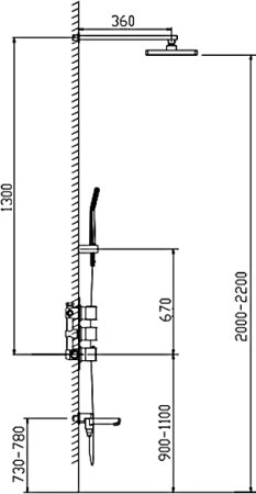 Душевой комплект Timo Tetra-thermo SX-0199/00SM с внутренней частью, хром 