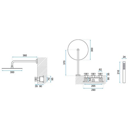 Душевая система встраиваемая REA Exit REA-P8000 чёрная 