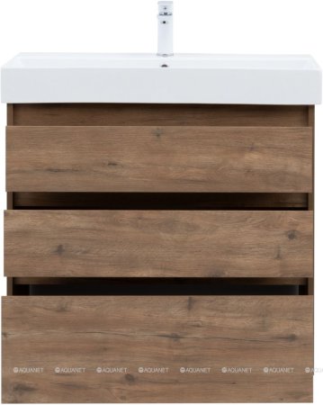 Тумба с раковиной Aquanet Nova Lite 85 дуб рустикальный (3 ящика) 