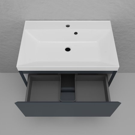 Тумба напольная Style Line "Манхэттен 70" ЭМАЛЬ под ASTI 70 2 ящика PLUS графит 