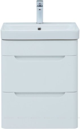 Тумба с раковиной Aquanet София 50 белый глянец (2 ящика) 