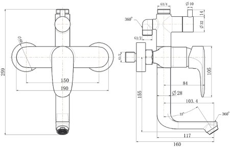 Душевая система Olive's Barros 22511-1BRB Черная матовая 
