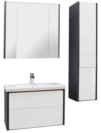 Зеркальный шкаф Roca Ronda 80 ZRU9302970 с подсветкой Белый глянец Антрацит 