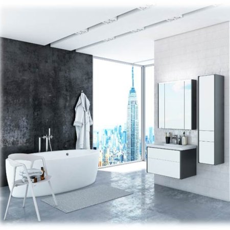 Зеркальный шкаф Roca Ronda 80 ZRU9302970 с подсветкой Белый глянец Антрацит 