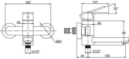 Смеситель для ванны Kaiser Sonat 34022L Хром 